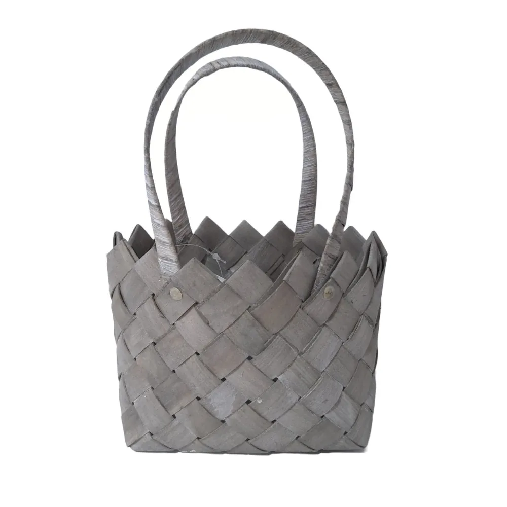 Cos din Bambus Gri, 22x8 cm