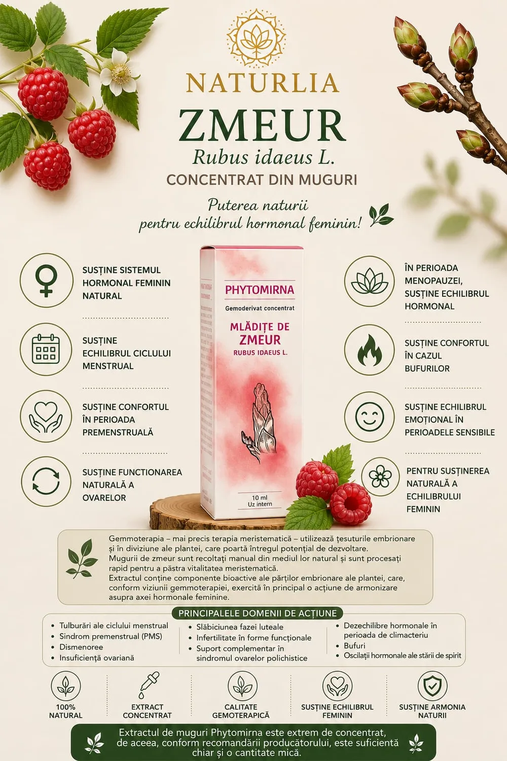 Zmeur (Rubus idaeus) - Gemoderivat Concentrat, 10 ml spate