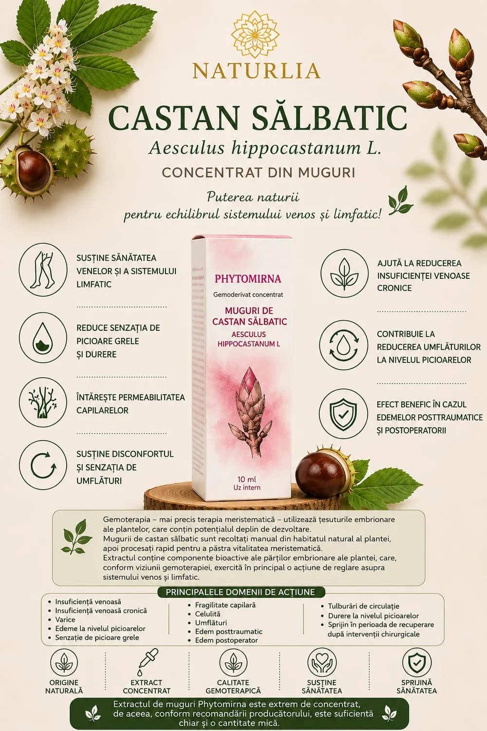 Castan Salbatic (Aesculus hippocastanum) - Gemoderivat Concentrat, 10 ml spate